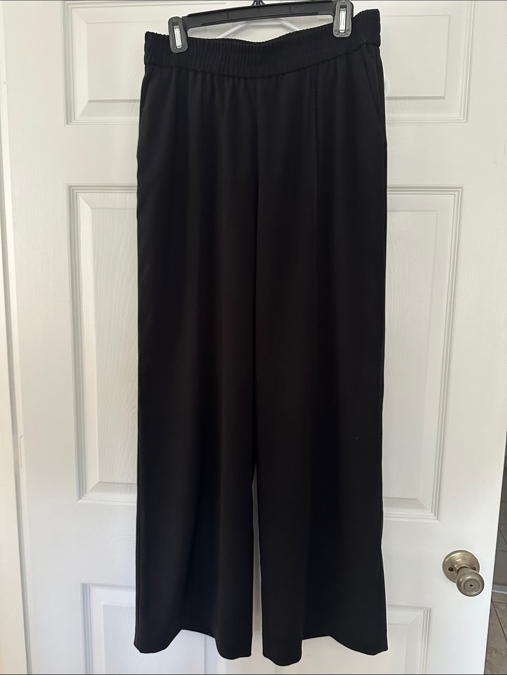 Express Black Wide-Leg Elastic-Waist Pants